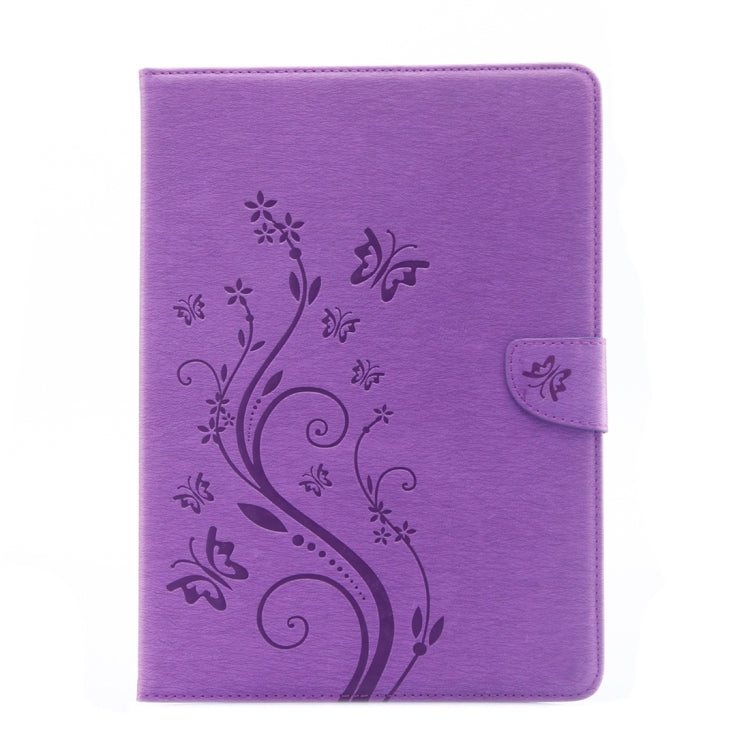 For iPad Pro 9.7inch Pressed Flowers Butterfly Pattern Horizontal Flip PU Leather Case with Magnetic Buckle & Holder & Card Slots & Wallet