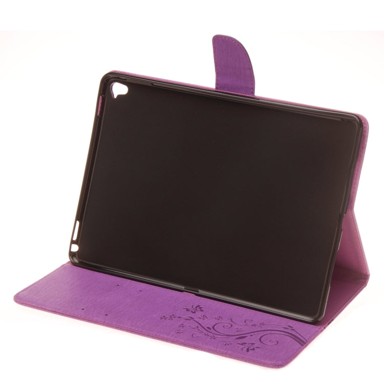 For iPad Pro 9.7inch Pressed Flowers Butterfly Pattern Horizontal Flip PU Leather Case with Magnetic Buckle & Holder & Card Slots & Wallet