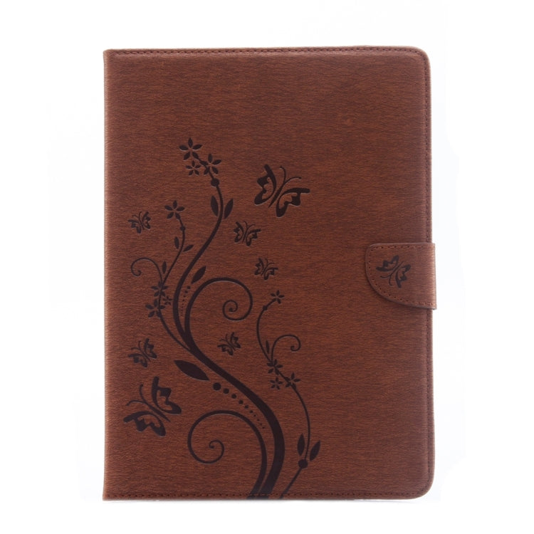 For iPad Pro 9.7inch Pressed Flowers Butterfly Pattern Horizontal Flip PU Leather Case with Magnetic Buckle & Holder & Card Slots & Wallet