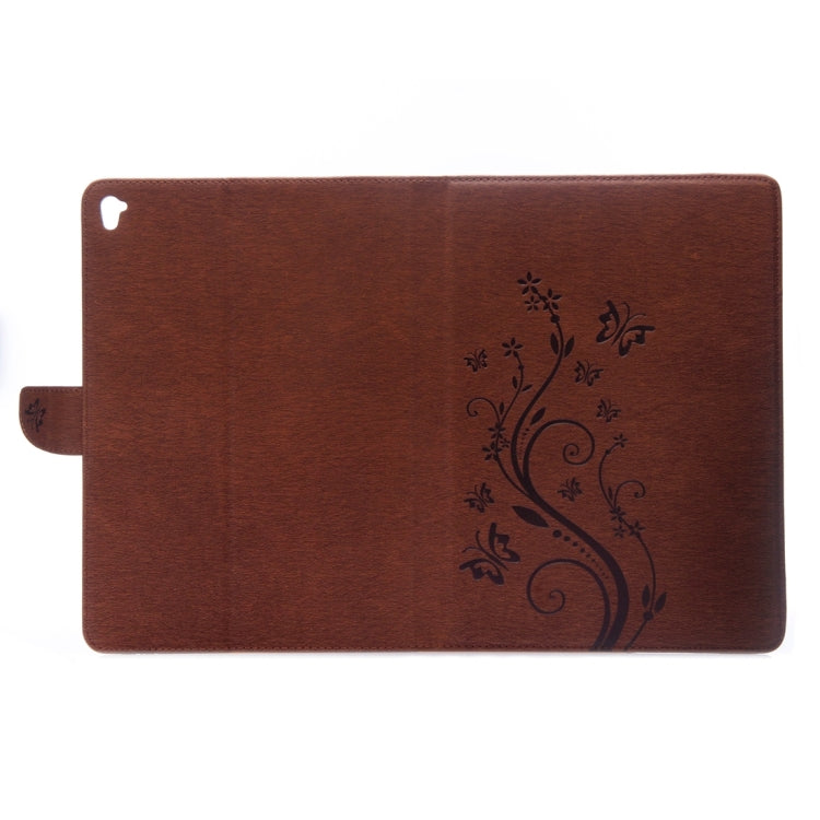 For iPad Pro 9.7inch Pressed Flowers Butterfly Pattern Horizontal Flip PU Leather Case with Magnetic Buckle & Holder & Card Slots & Wallet