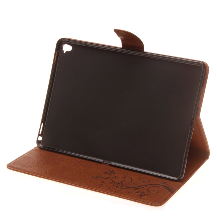 For iPad Pro 9.7inch Pressed Flowers Butterfly Pattern Horizontal Flip PU Leather Case with Magnetic Buckle & Holder & Card Slots & Wallet