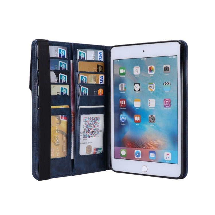 Horizontal Flip Leather Case for iPad mini 4/3/2/1,  with Double Card Slots & Pen Slots & Holder & Wallet & Photo Frame