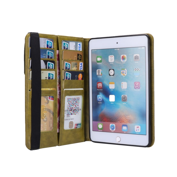 Horizontal Flip Leather Case for iPad mini 4/3/2/1,  with Double Card Slots & Pen Slots & Holder & Wallet & Photo Frame