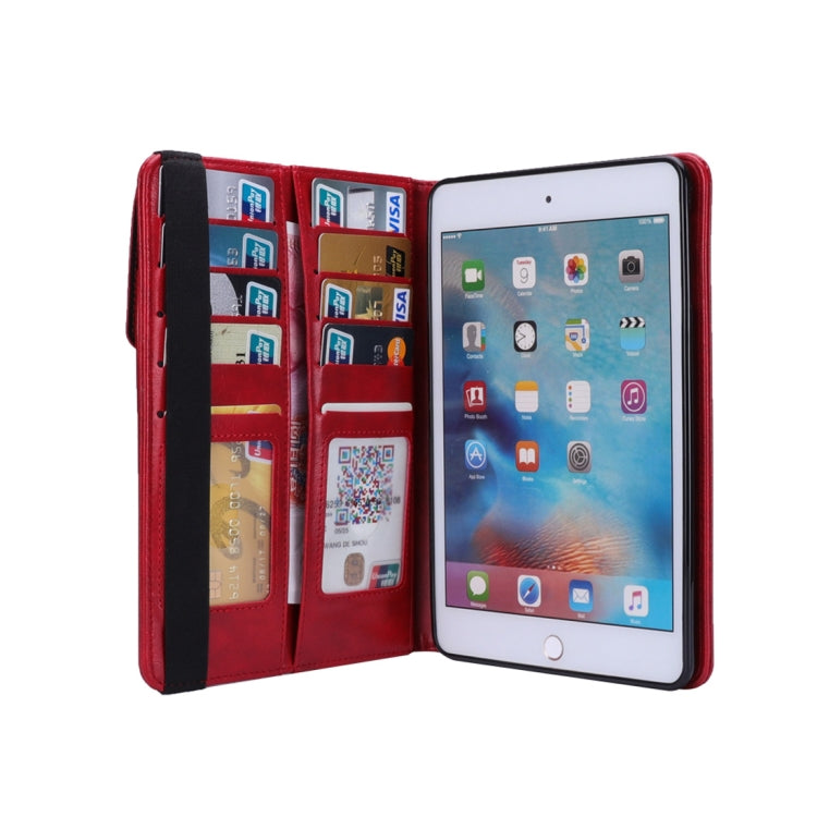 Horizontal Flip Leather Case for iPad mini 4/3/2/1,  with Double Card Slots & Pen Slots & Holder & Wallet & Photo Frame