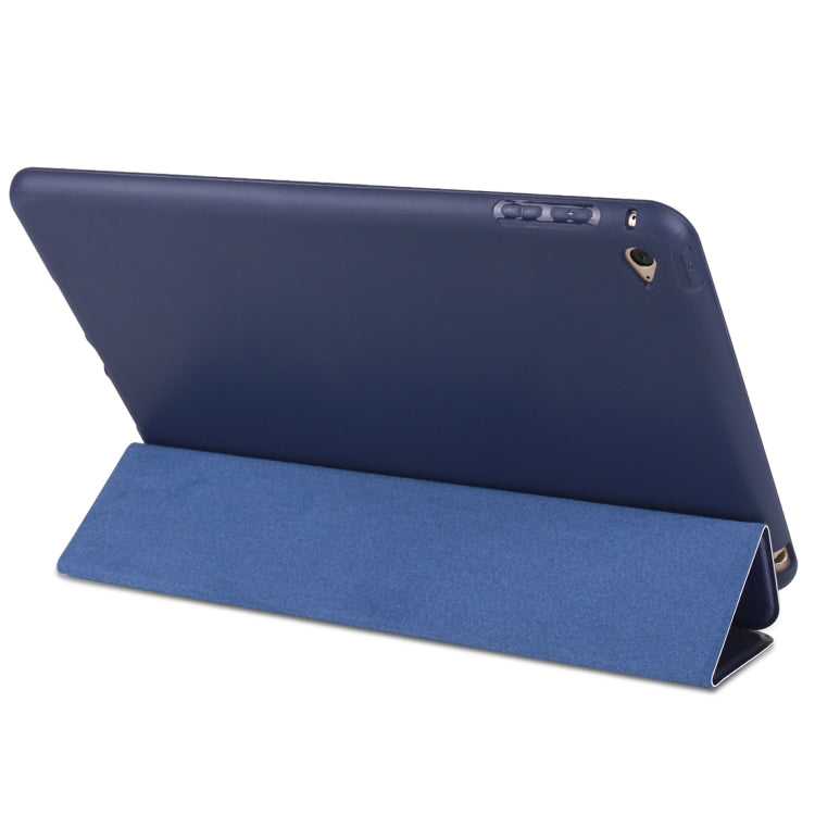 Blue Tree Pattern Horizontal Flip PU Leather Case for iPad mini 4, with Three-folding Holder & Honeycomb TPU Cover