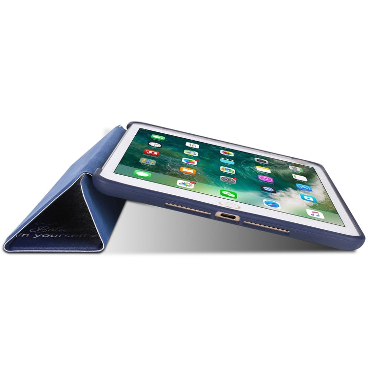 Blue Tree Pattern Horizontal Flip PU Leather Case for iPad mini 4, with Three-folding Holder & Honeycomb TPU Cover