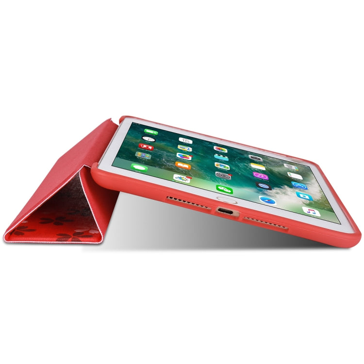 Sakura Pattern Horizontal Flip PU Leather Case for iPad mini 4, with Three-folding Holder & Honeycomb TPU Cover