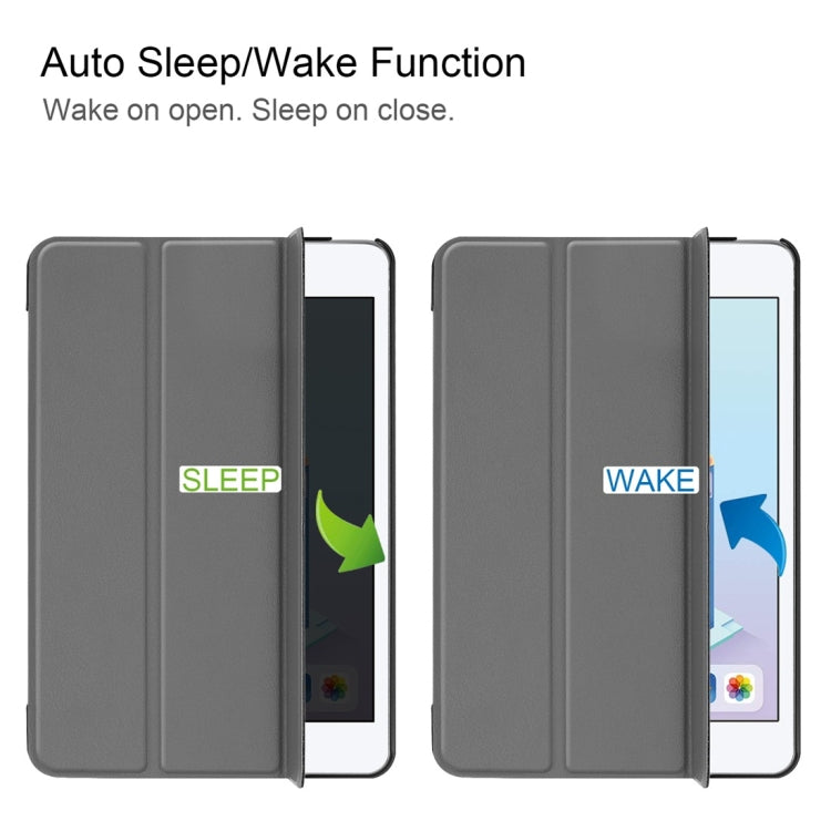 Custer Texture Horizontal Flip Smart PU Leather Case for iPad Mini 4 / Mini 5, with Sleep / Wake-up Function & Three-folding Holder