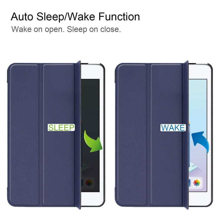 Custer Texture Horizontal Flip Smart PU Leather Case for iPad Mini 4 / Mini 5, with Sleep / Wake-up Function & Three-folding Holder