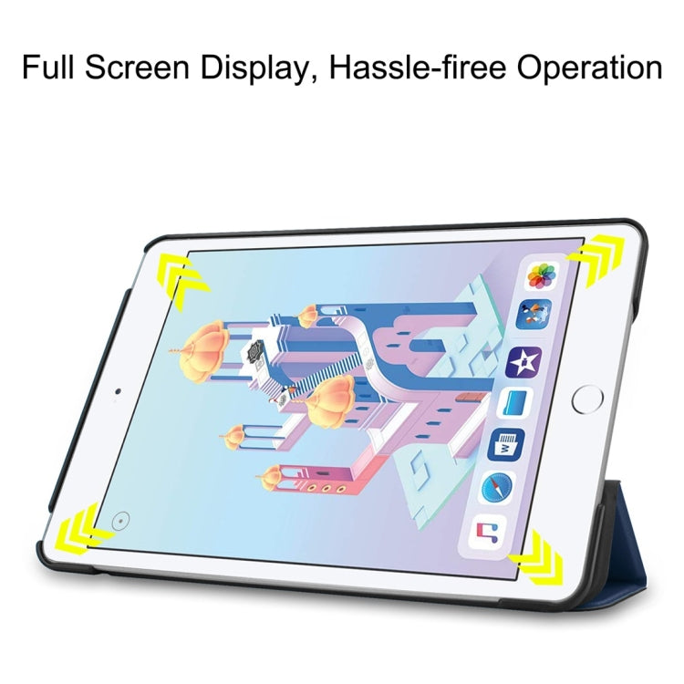 Custer Texture Horizontal Flip Smart PU Leather Case for iPad Mini 4 / Mini 5, with Sleep / Wake-up Function & Three-folding Holder