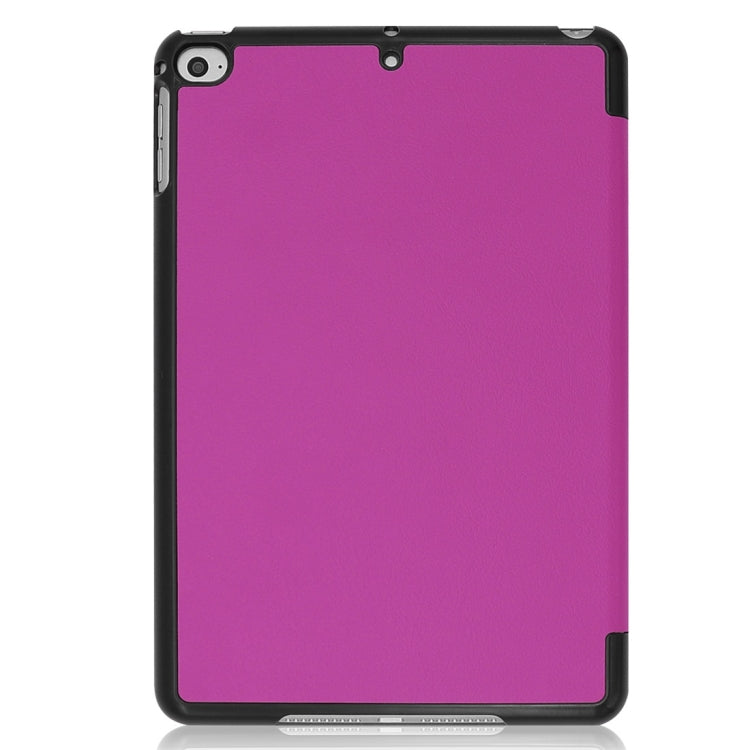 Custer Texture Horizontal Flip Smart PU Leather Case for iPad Mini 4 / Mini 5, with Sleep / Wake-up Function & Three-folding Holder