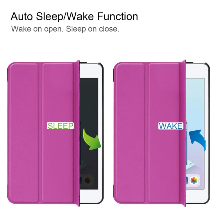 Custer Texture Horizontal Flip Smart PU Leather Case for iPad Mini 4 / Mini 5, with Sleep / Wake-up Function & Three-folding Holder