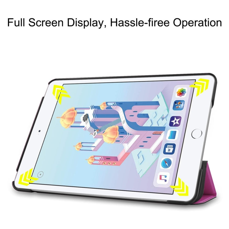 Custer Texture Horizontal Flip Smart PU Leather Case for iPad Mini 4 / Mini 5, with Sleep / Wake-up Function & Three-folding Holder