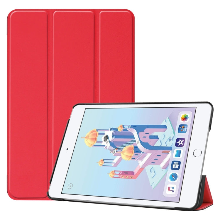 Custer Texture Horizontal Flip Smart PU Leather Case for iPad Mini 4 / Mini 5, with Sleep / Wake-up Function & Three-folding Holder