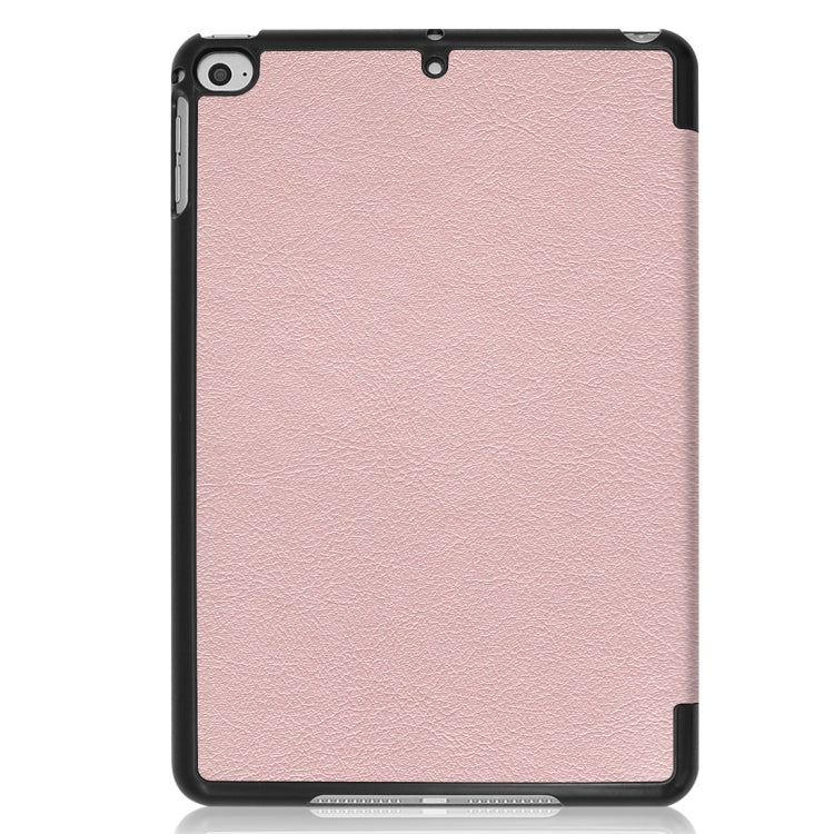 Custer Texture Horizontal Flip Smart PU Leather Case for iPad Mini 4 / Mini 5, with Sleep / Wake-up Function & Three-folding Holder