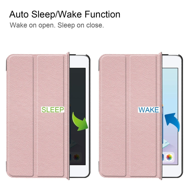 Custer Texture Horizontal Flip Smart PU Leather Case for iPad Mini 4 / Mini 5, with Sleep / Wake-up Function & Three-folding Holder