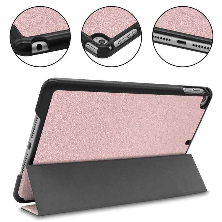 Custer Texture Horizontal Flip Smart PU Leather Case for iPad Mini 4 / Mini 5, with Sleep / Wake-up Function & Three-folding Holder