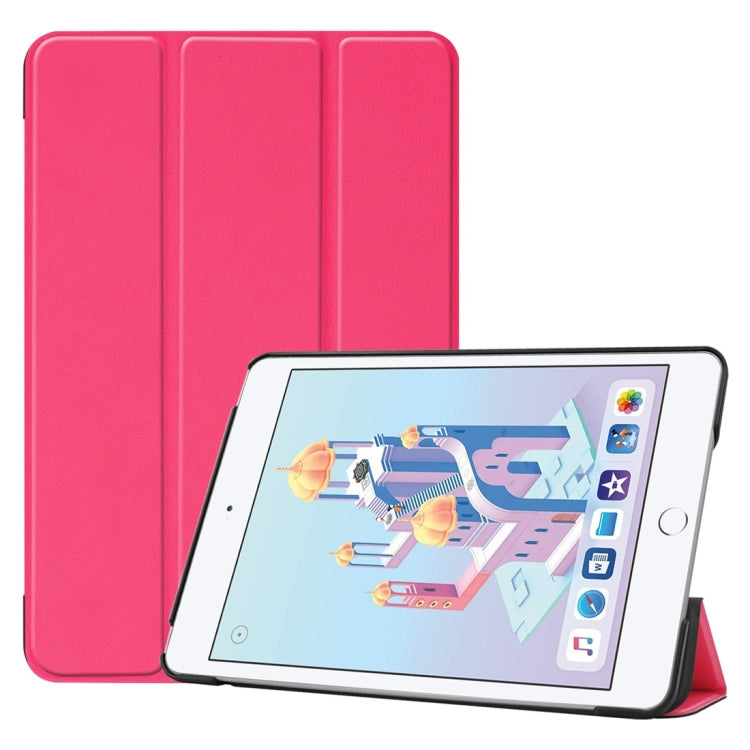 Custer Texture Horizontal Flip Smart PU Leather Case for iPad Mini 4 / Mini 5, with Sleep / Wake-up Function & Three-folding Holder