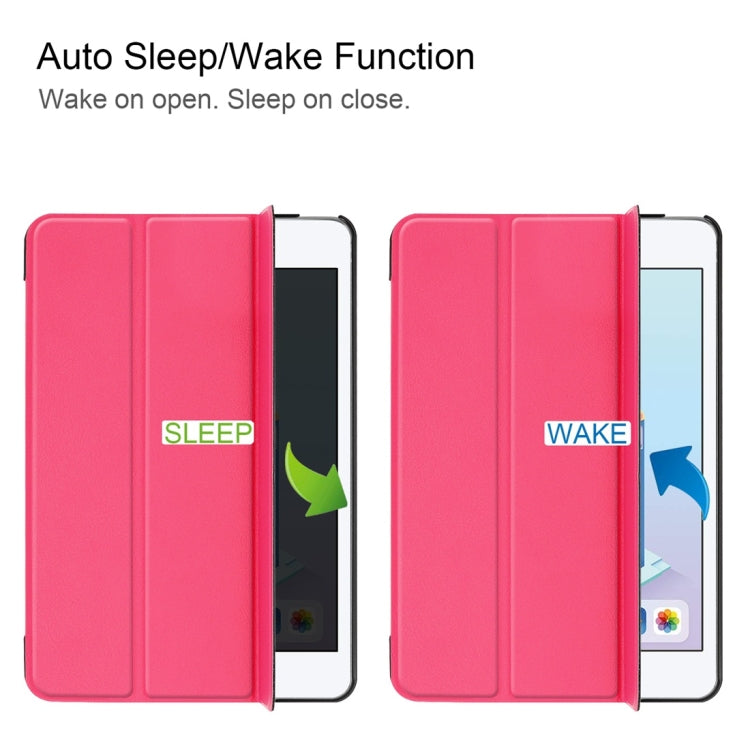 Custer Texture Horizontal Flip Smart PU Leather Case for iPad Mini 4 / Mini 5, with Sleep / Wake-up Function & Three-folding Holder