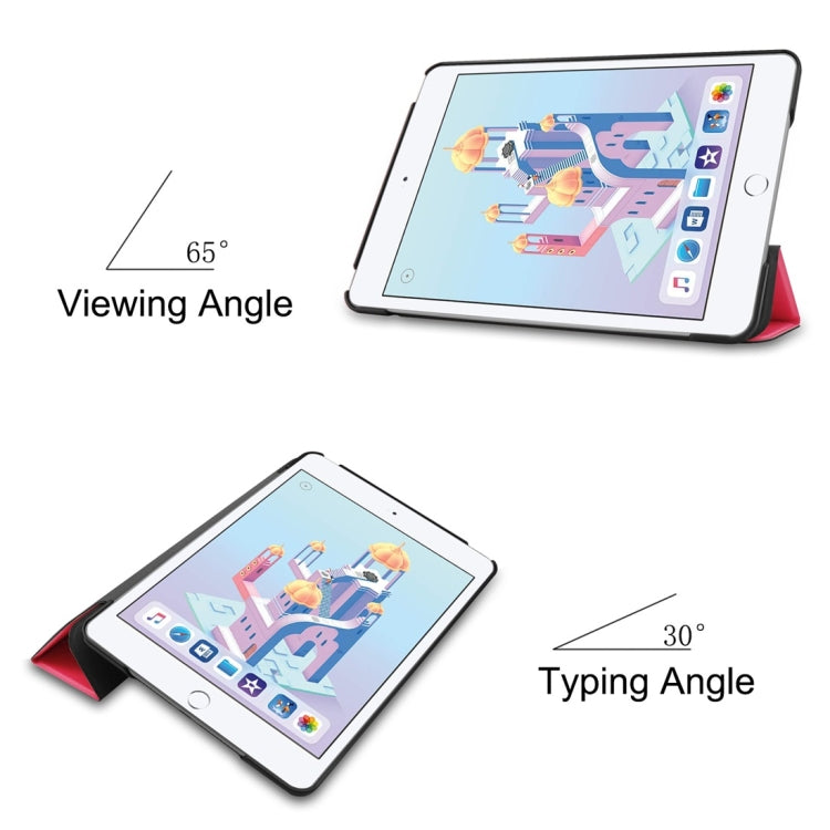 Custer Texture Horizontal Flip Smart PU Leather Case for iPad Mini 4 / Mini 5, with Sleep / Wake-up Function & Three-folding Holder