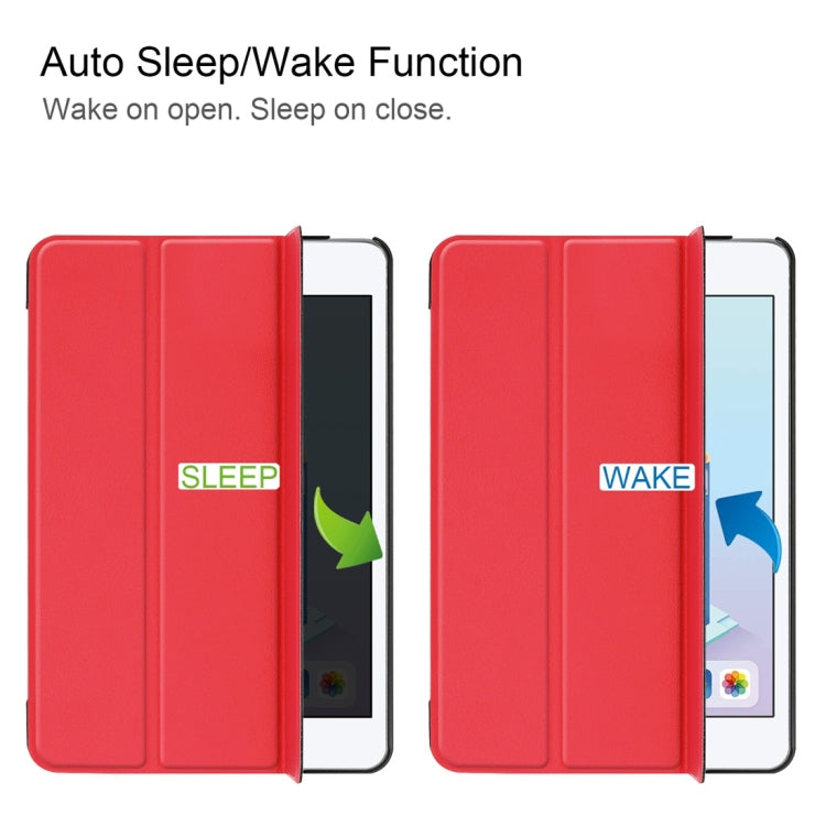 Custer Texture Horizontal Flip Smart PU Leather Case for iPad Mini 4 / Mini 5, with Sleep / Wake-up Function & Three-folding Holder