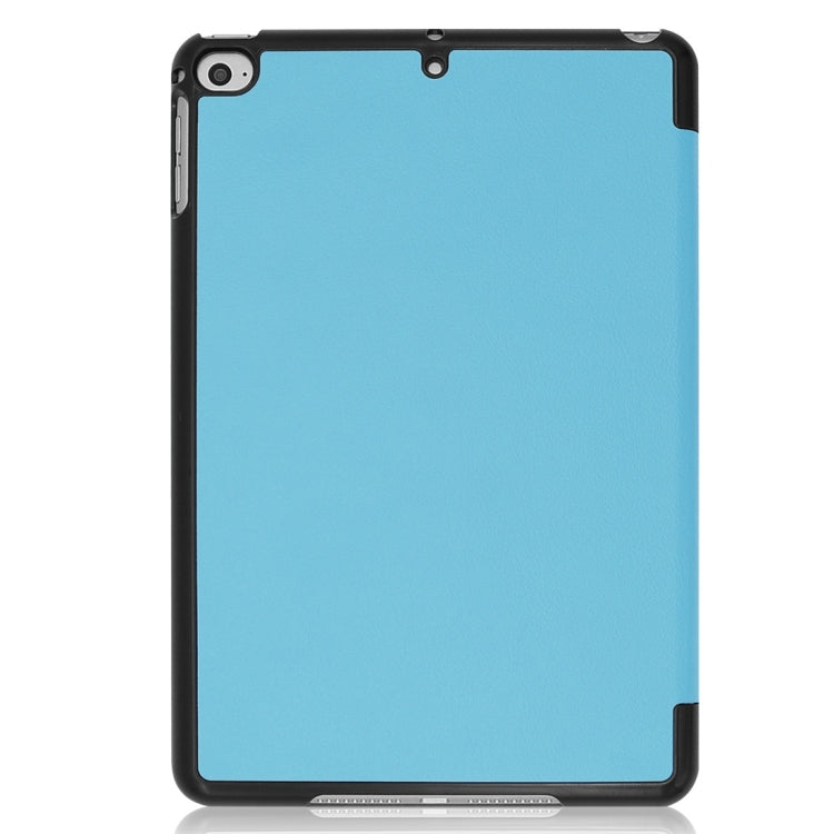 Custer Texture Horizontal Flip Smart PU Leather Case for iPad Mini 4 / Mini 5, with Sleep / Wake-up Function & Three-folding Holder