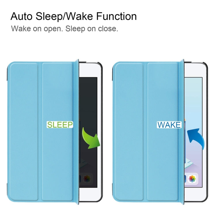 Custer Texture Horizontal Flip Smart PU Leather Case for iPad Mini 4 / Mini 5, with Sleep / Wake-up Function & Three-folding Holder