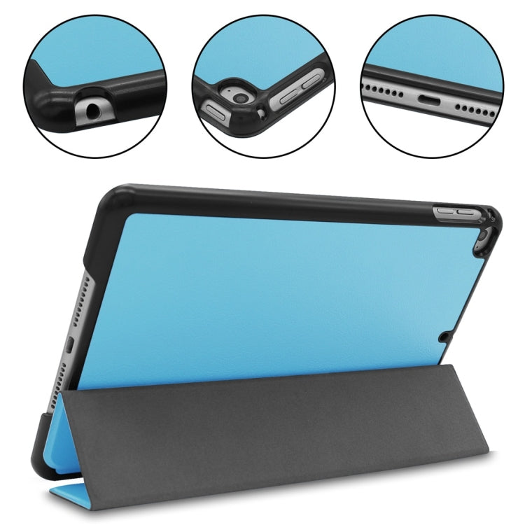 Custer Texture Horizontal Flip Smart PU Leather Case for iPad Mini 4 / Mini 5, with Sleep / Wake-up Function & Three-folding Holder