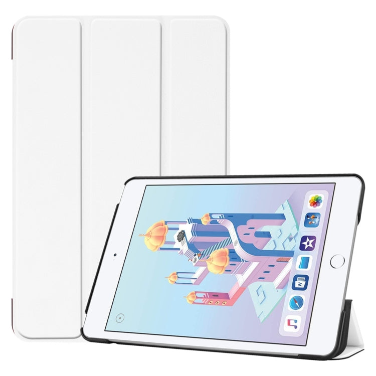 Custer Texture Horizontal Flip Smart PU Leather Case for iPad Mini 4 / Mini 5, with Sleep / Wake-up Function & Three-folding Holder