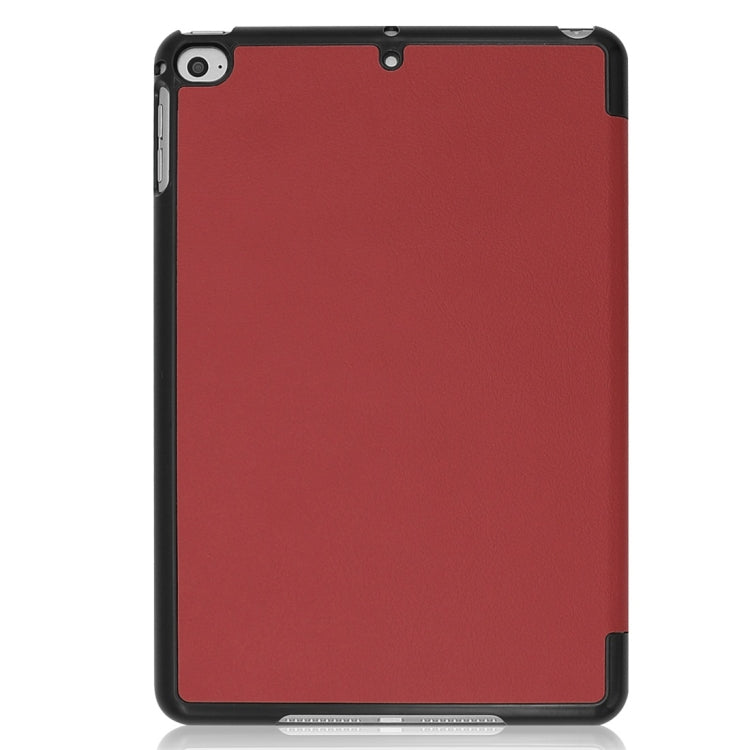 Custer Texture Horizontal Flip Smart PU Leather Case for iPad Mini 4 / Mini 5, with Sleep / Wake-up Function & Three-folding Holder