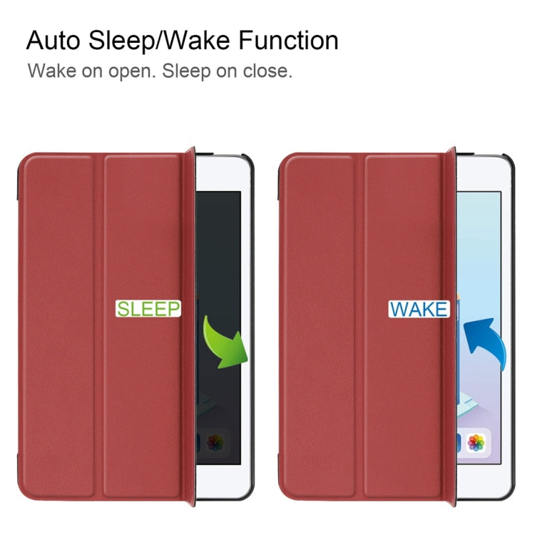 Custer Texture Horizontal Flip Smart PU Leather Case for iPad Mini 4 / Mini 5, with Sleep / Wake-up Function & Three-folding Holder