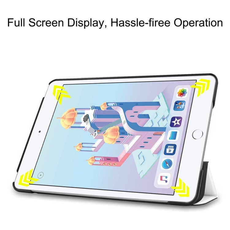 Custer Texture Horizontal Flip Smart PU Leather Case for iPad Mini 4 / Mini 5, with Sleep / Wake-up Function & Three-folding Holder