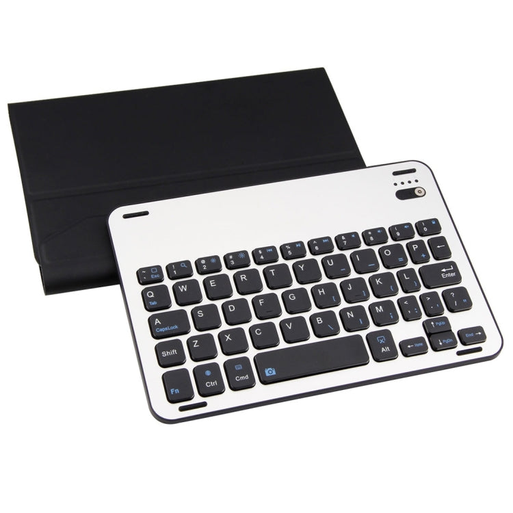 For iPad mini 4 Detachable Aluminum Alloy Bluetooth Keyboard + Lambskin Texture Leather Tablet Case with Holder