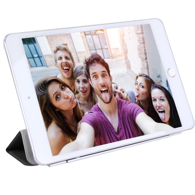 For iPad mini 4 Single Side Polyurethane Smart Cover with 3-Folding Holder