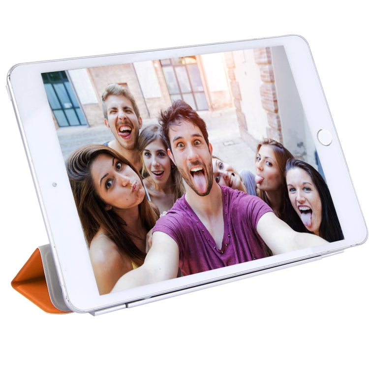 For iPad mini 4 Single Side Polyurethane Smart Cover with 3-Folding Holder
