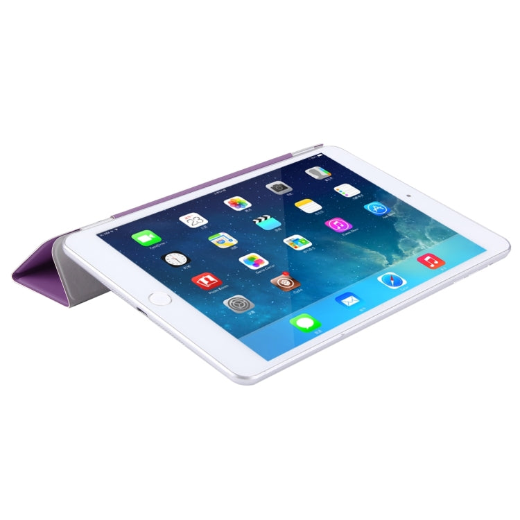 For iPad mini 4 Single Side Polyurethane Smart Cover with 3-Folding Holder