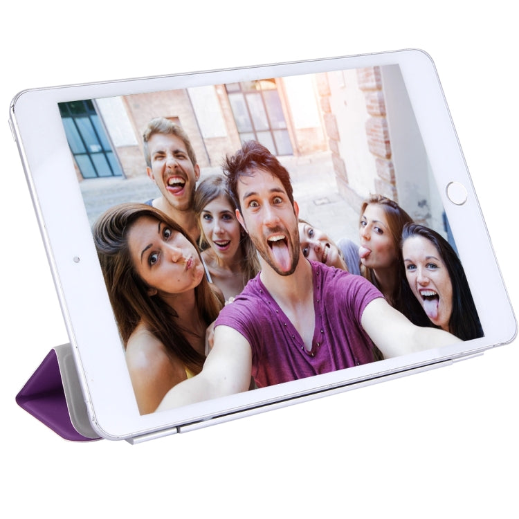 For iPad mini 4 Single Side Polyurethane Smart Cover with 3-Folding Holder