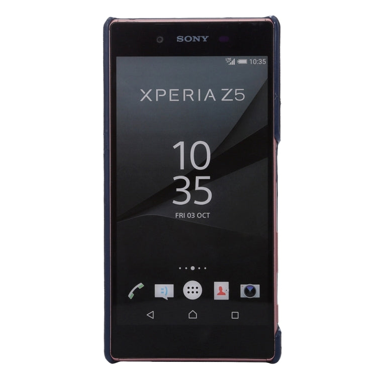 Oil Wax Crazy Horse Texture Leather Back Cover Case with Card Slots for Sony Xperia Z5