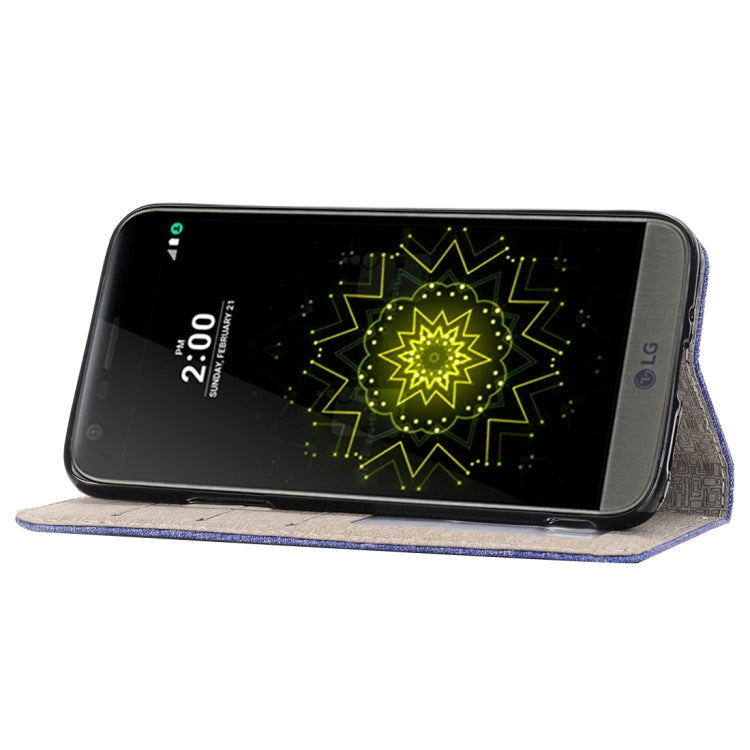 Jeans Cloth Horizontal Flip Leather Case with Holder & Card Slots & Wallet for LG G5
