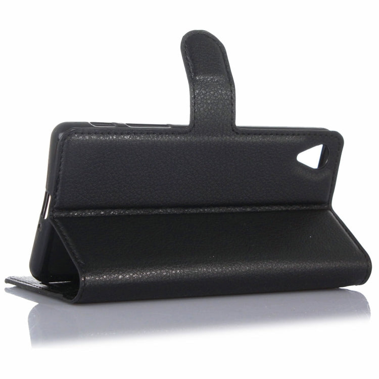 Litchi Texture Horizontal Flip Leather Case with Holder & Card Slots & Wallet for Sony Xperia X