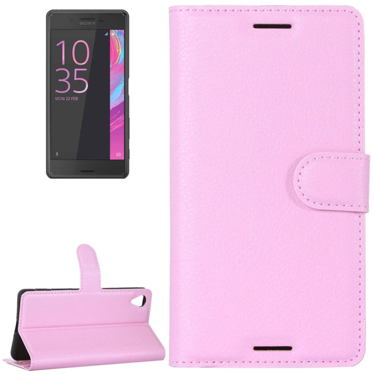 Litchi Texture Horizontal Flip Leather Case with Holder & Card Slots & Wallet for Sony Xperia X