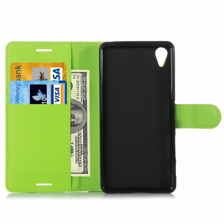 Litchi Texture Horizontal Flip Leather Case with Holder & Card Slots & Wallet for Sony Xperia X
