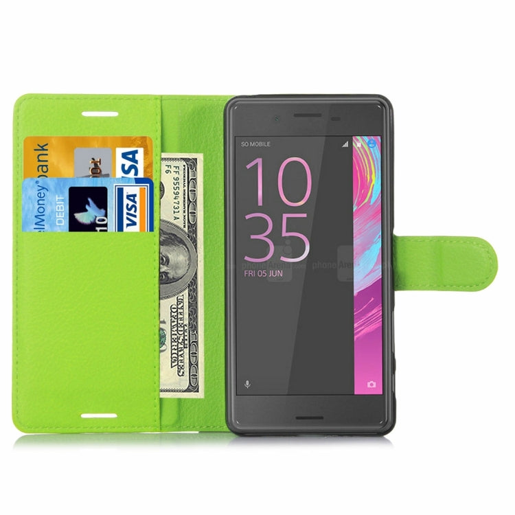 Litchi Texture Horizontal Flip Leather Case with Holder & Card Slots & Wallet for Sony Xperia X