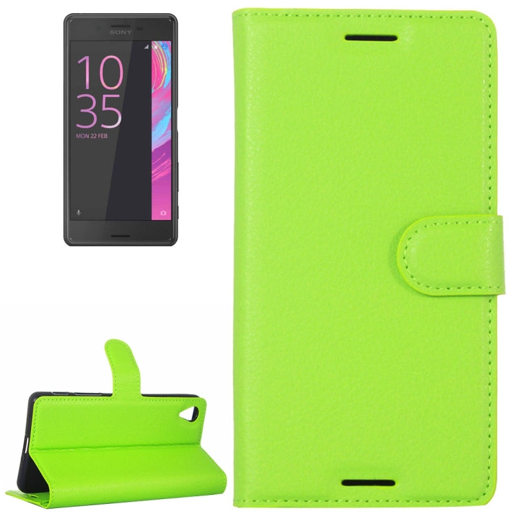 Litchi Texture Horizontal Flip Leather Case with Holder & Card Slots & Wallet for Sony Xperia X