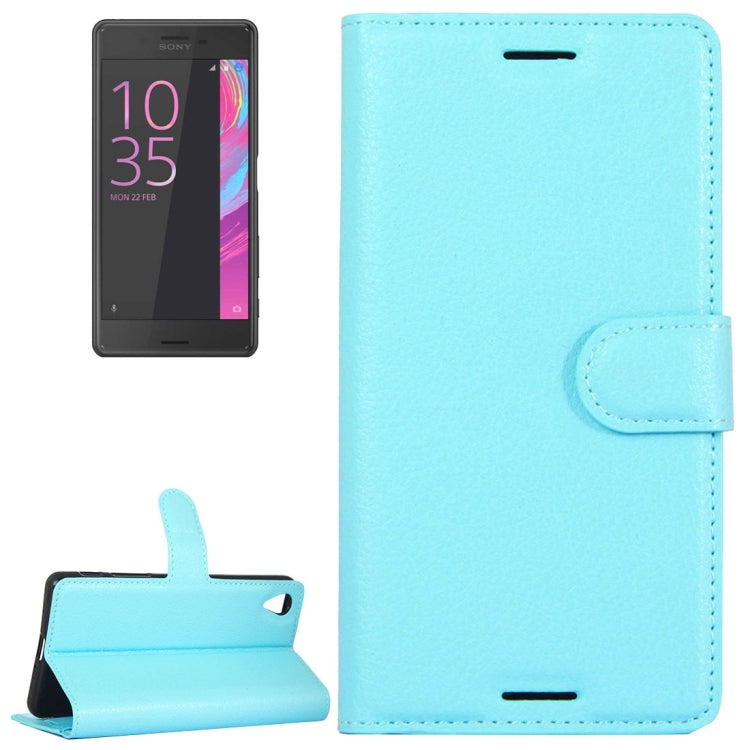 Litchi Texture Horizontal Flip Leather Case with Holder & Card Slots & Wallet for Sony Xperia X