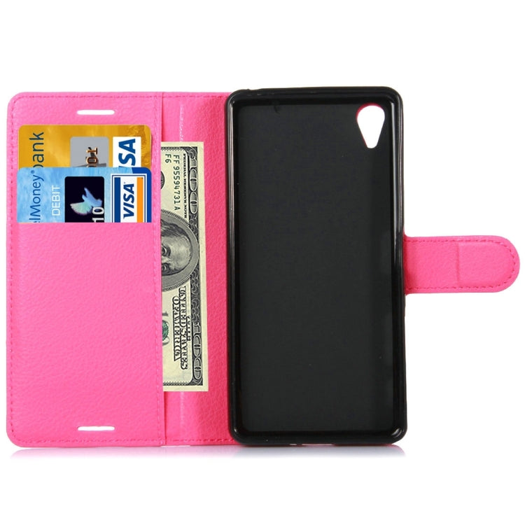 Litchi Texture Horizontal Flip Leather Case with Holder & Card Slots & Wallet for Sony Xperia X