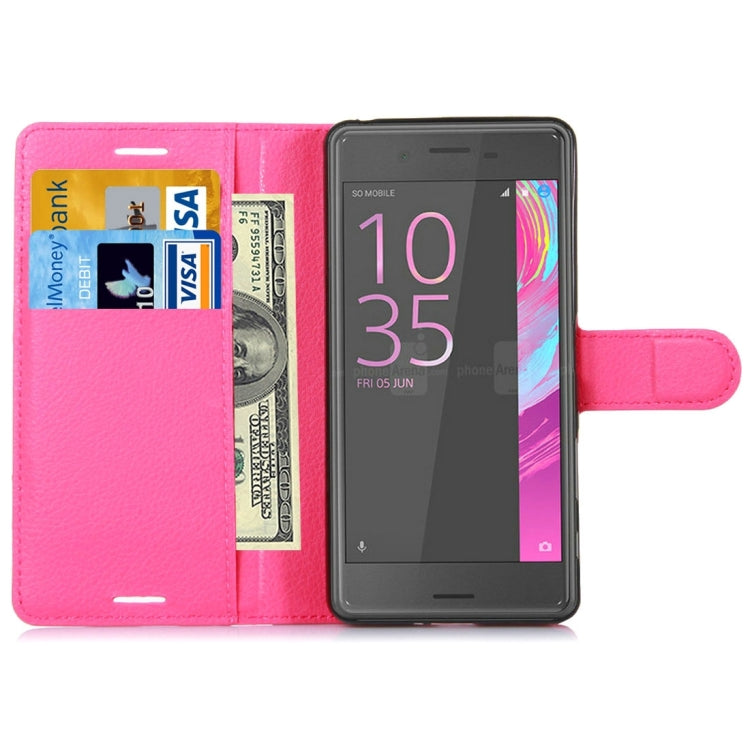 Litchi Texture Horizontal Flip Leather Case with Holder & Card Slots & Wallet for Sony Xperia X