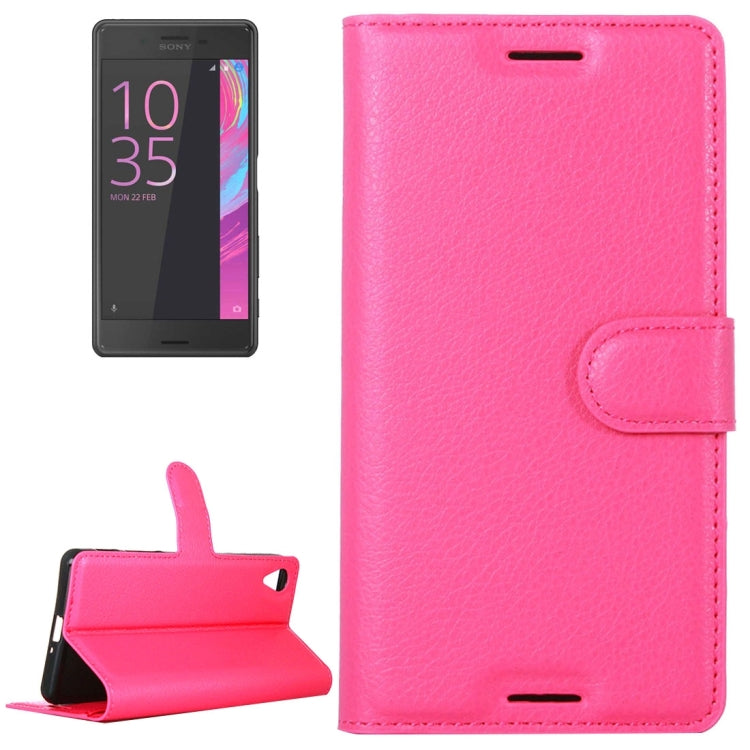 Litchi Texture Horizontal Flip Leather Case with Holder & Card Slots & Wallet for Sony Xperia X