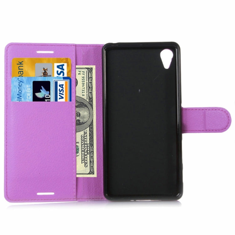 Litchi Texture Horizontal Flip Leather Case with Holder & Card Slots & Wallet for Sony Xperia X