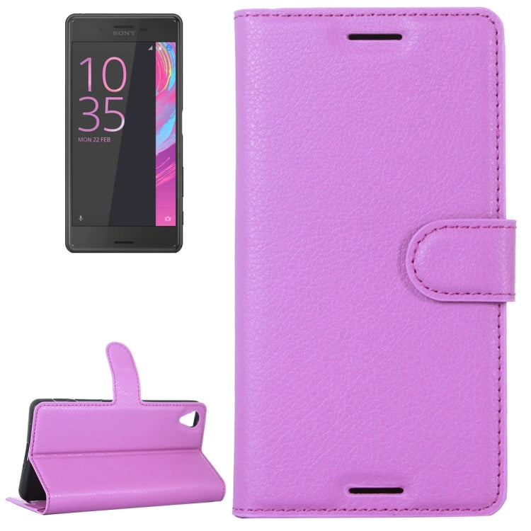 Litchi Texture Horizontal Flip Leather Case with Holder & Card Slots & Wallet for Sony Xperia X